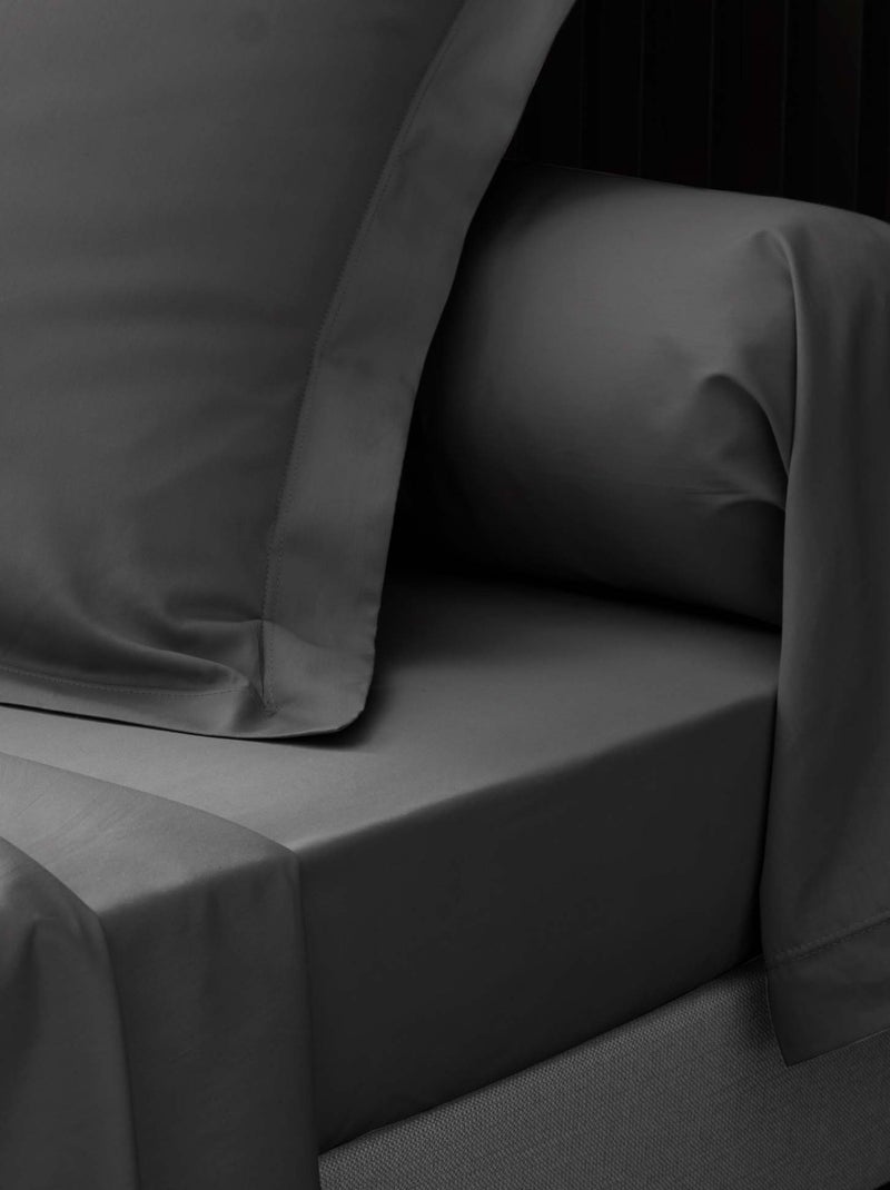 Taie d'oreiller volant plat 100% percale de coton ORIGINE Gris - Kiabi