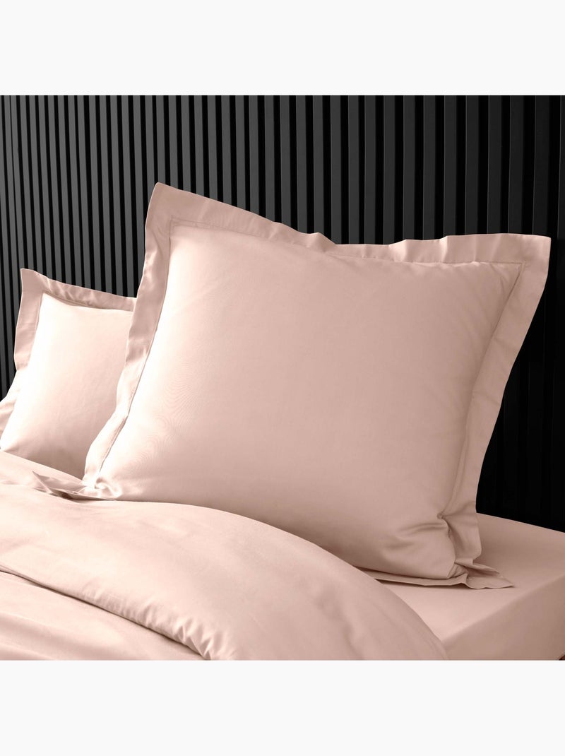 Taie d'oreiller volant plat 100% percale de coton ORIGINE Rose - Kiabi