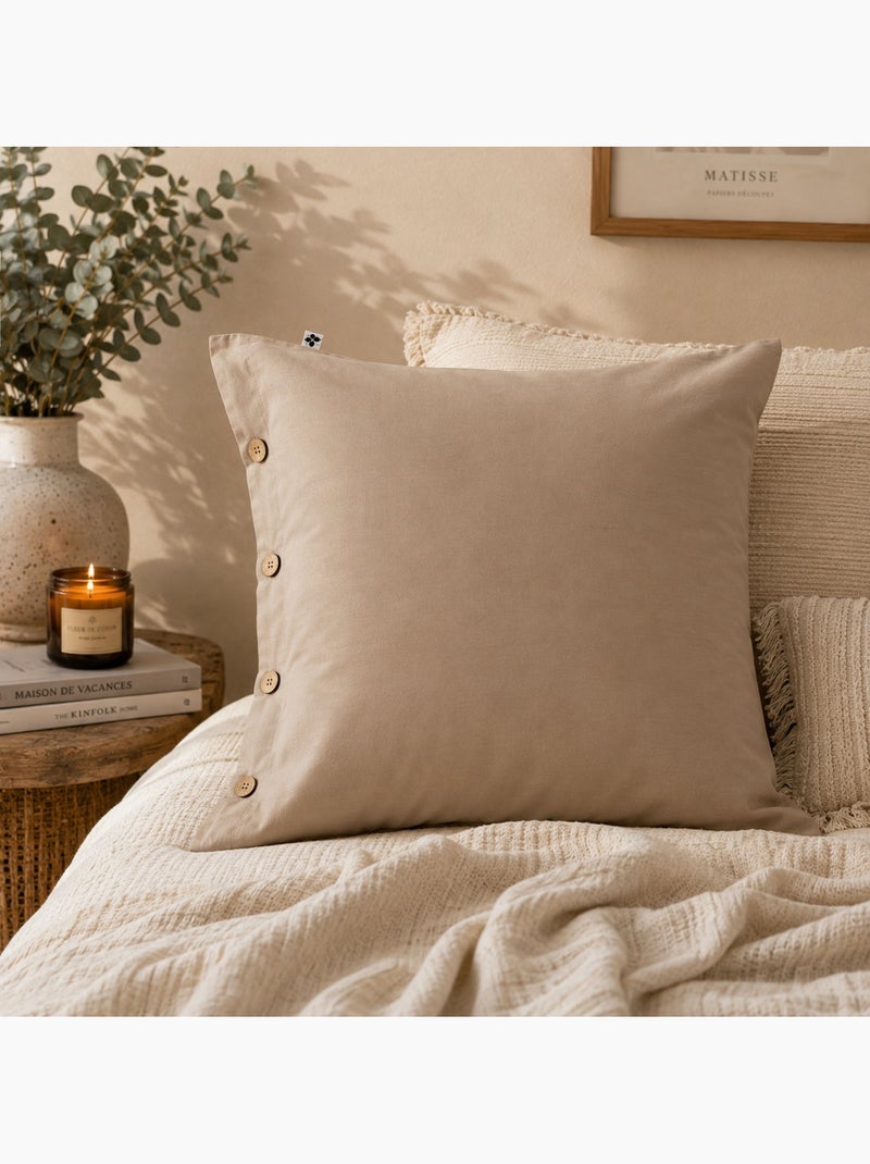 Taie en percale de coton perrine Gris clair - Kiabi