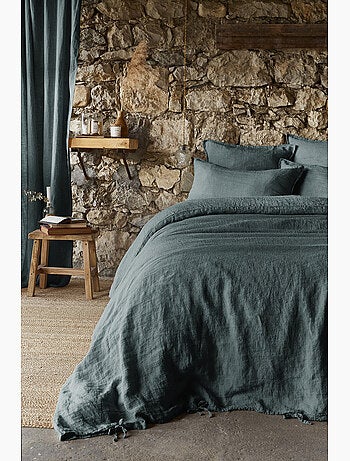 Taie oreiller Lin lave Soline 60 x 60 cm ardoise