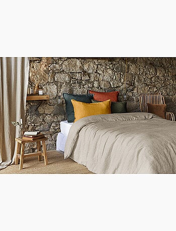 Taie oreiller Lin lave Soline 60 x 60 cm ardoise