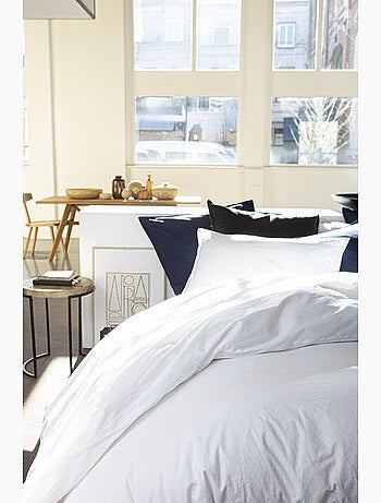 Taie oreiller percale de coton 50 x 70 cm Gris