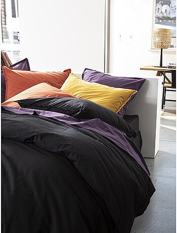 Taie oreiller percale de coton 50 x 70 cm Gris