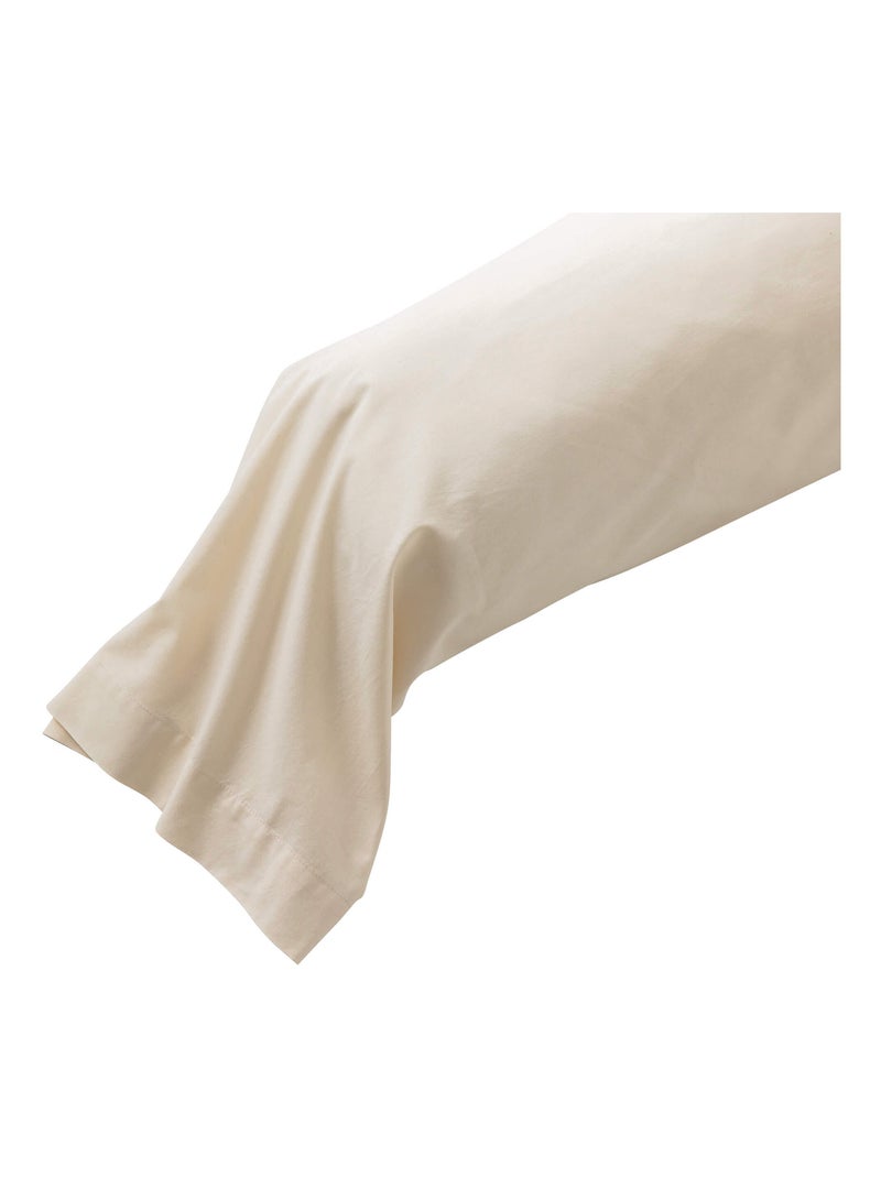 Taie traversin coton lavé Beige - Kiabi