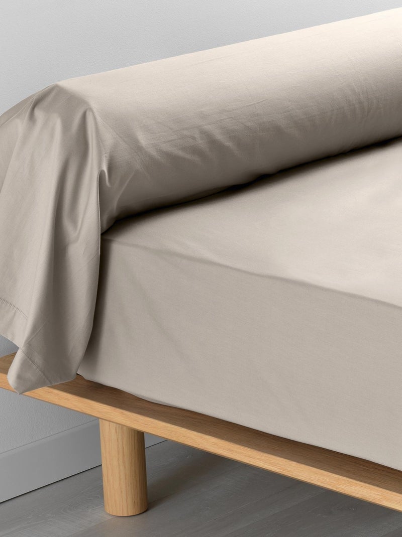 Taie De Traversin En Percale De Coton Premier ESSIX - 43x230 Cm, Marron Foncé - Fabriquée En France, Lavable 60°C