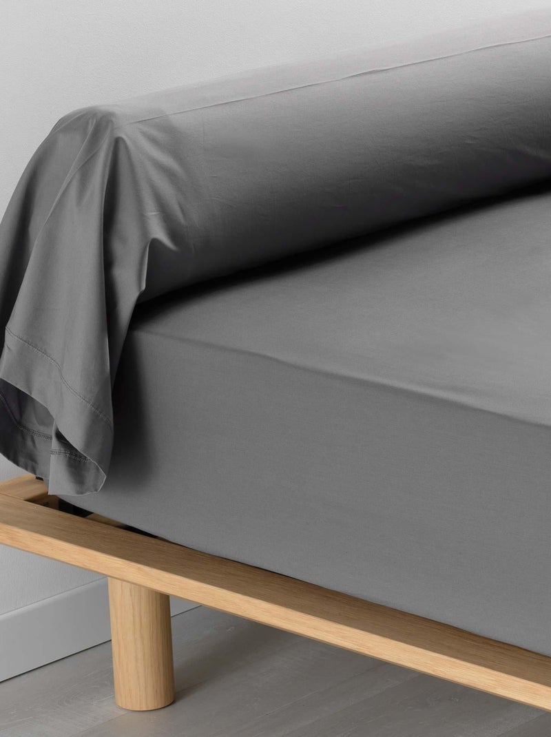Taie Traversin Coton Percale Percalines gris anthracite - Kiabi