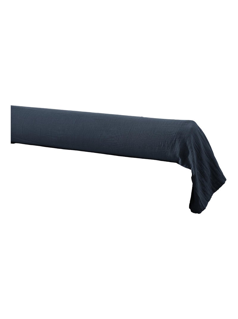 Taie Traversin gaze de coton Gaia Bleu marine - Kiabi