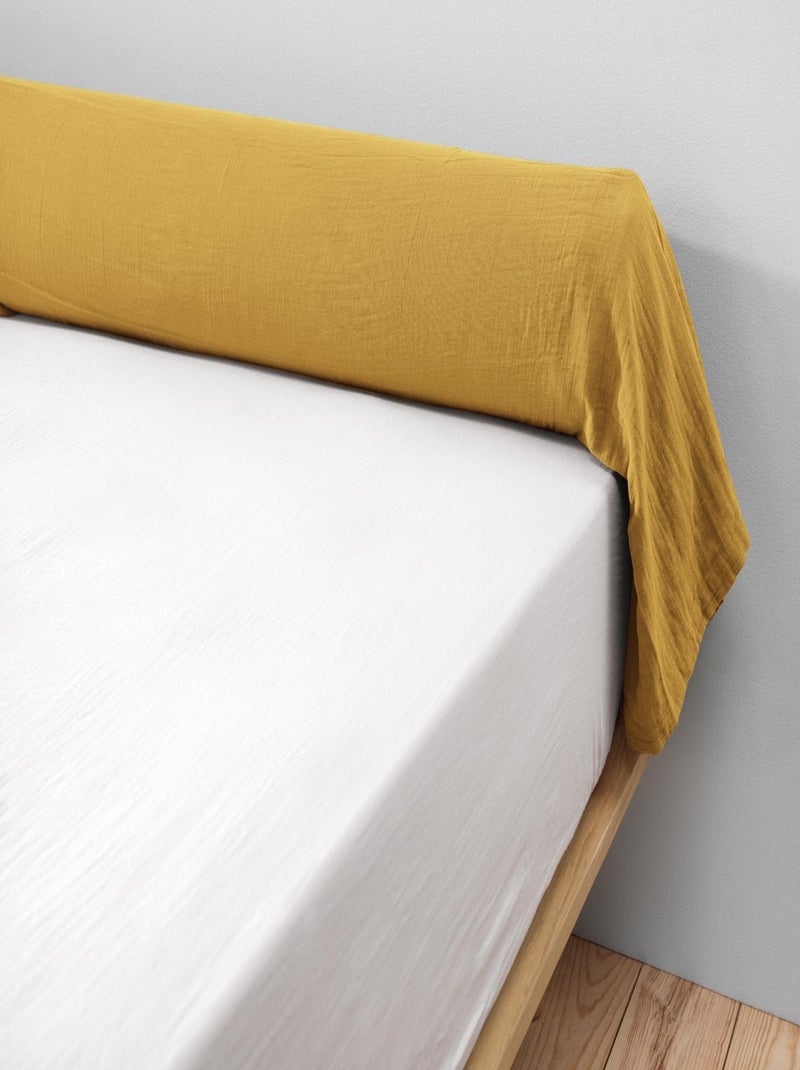 Taie Traversin gaze de coton Gaia Jaune - Kiabi