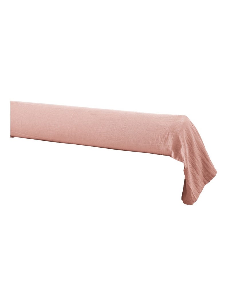 Taie Traversin gaze de coton Gaia Rose foncé - Kiabi