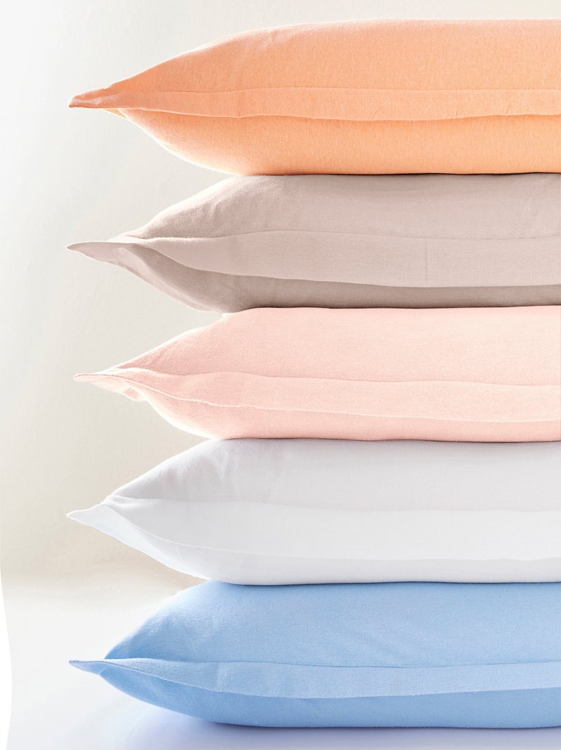 Taie unie flanelle coton 165 g oreiller traversin Rose saumon - Kiabi