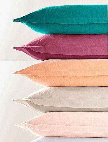 Taie unie flanelle coton 165 g oreiller traversin