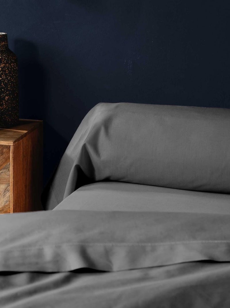 Taies de Traversin Coton NOA PROMO LINGE gris anthracite - Kiabi
