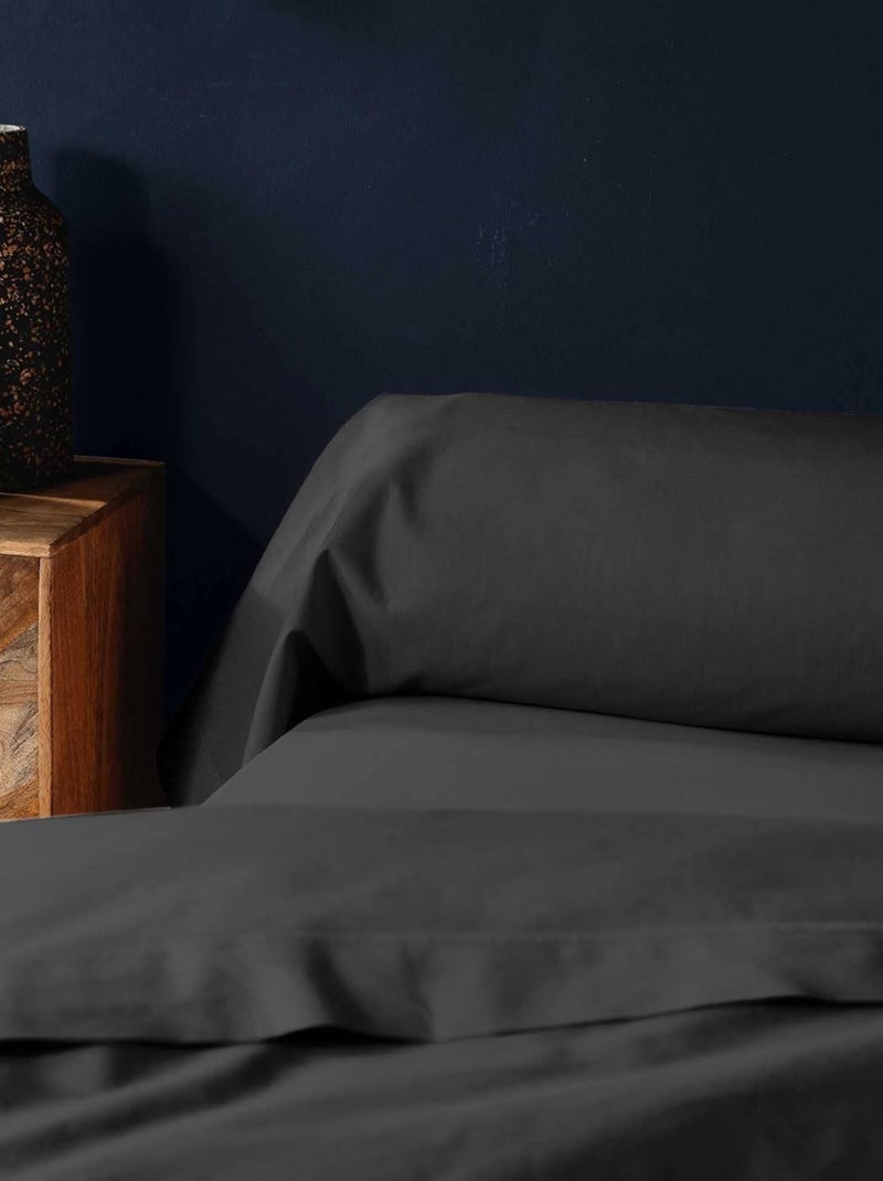 Taies de Traversin Coton NOA PROMO LINGE Noir - Kiabi