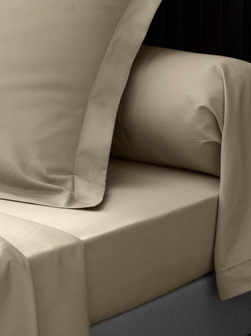 Taies de Traversin Percale de Coton 78fils LIA PROMO LINGE Marron - Kiabi