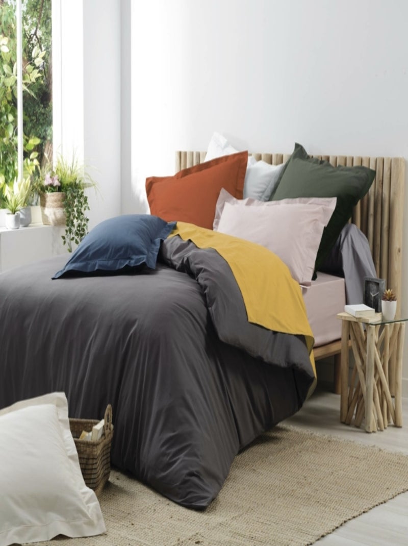Taies de Traversin Percale de Coton 78fils LIA PROMO LINGE Vert Sauge - Kiabi