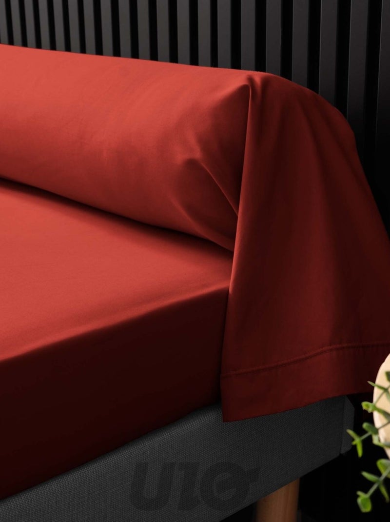 Taies de Traversin Percale de Coton 78fils Percale Douceur d'Intérieur Rouge - Kiabi