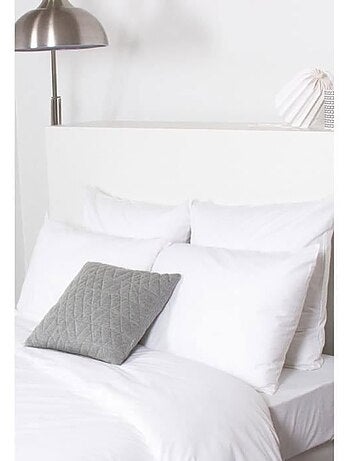 Taies d'oreiller - cote deco - 63x63 cm - coton bambou - blanc - lot de 2