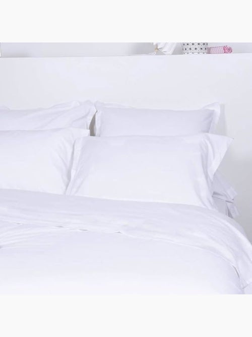 Taies d'oreiller - cote deco - lot de 2 - thermorégulantes - 63x63 cm - coton percale - blanc - Kiabi Taies d'oreiller - cote deco - lot de 2 - thermorégulantes - 63x63 cm - coton percale - blanc - Kiabi