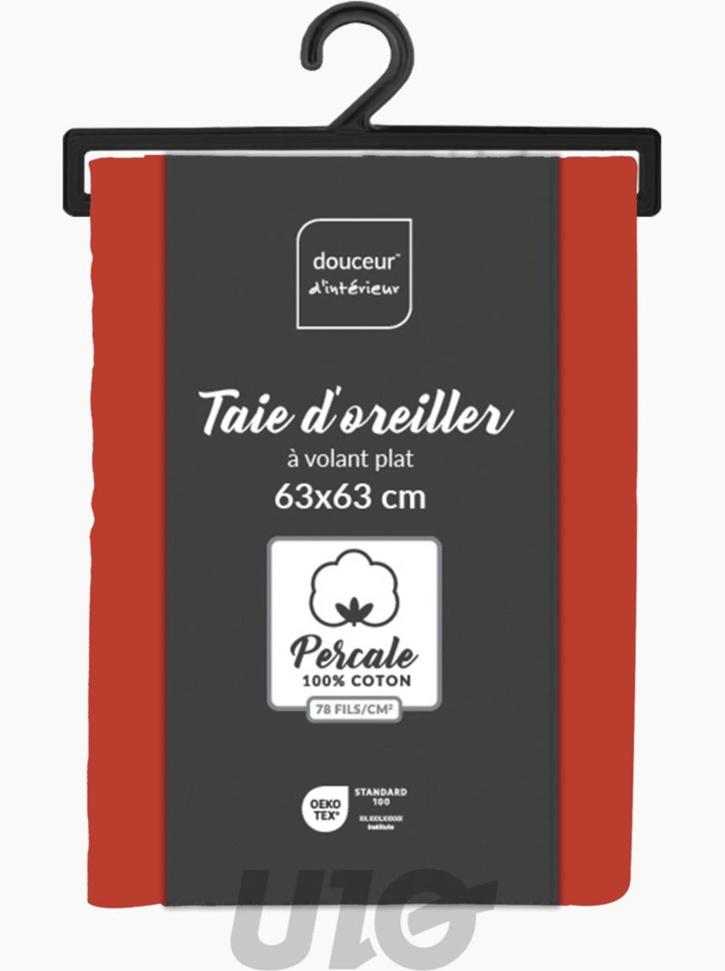 Taies d'oreiller Coton Percale Rouge - Kiabi