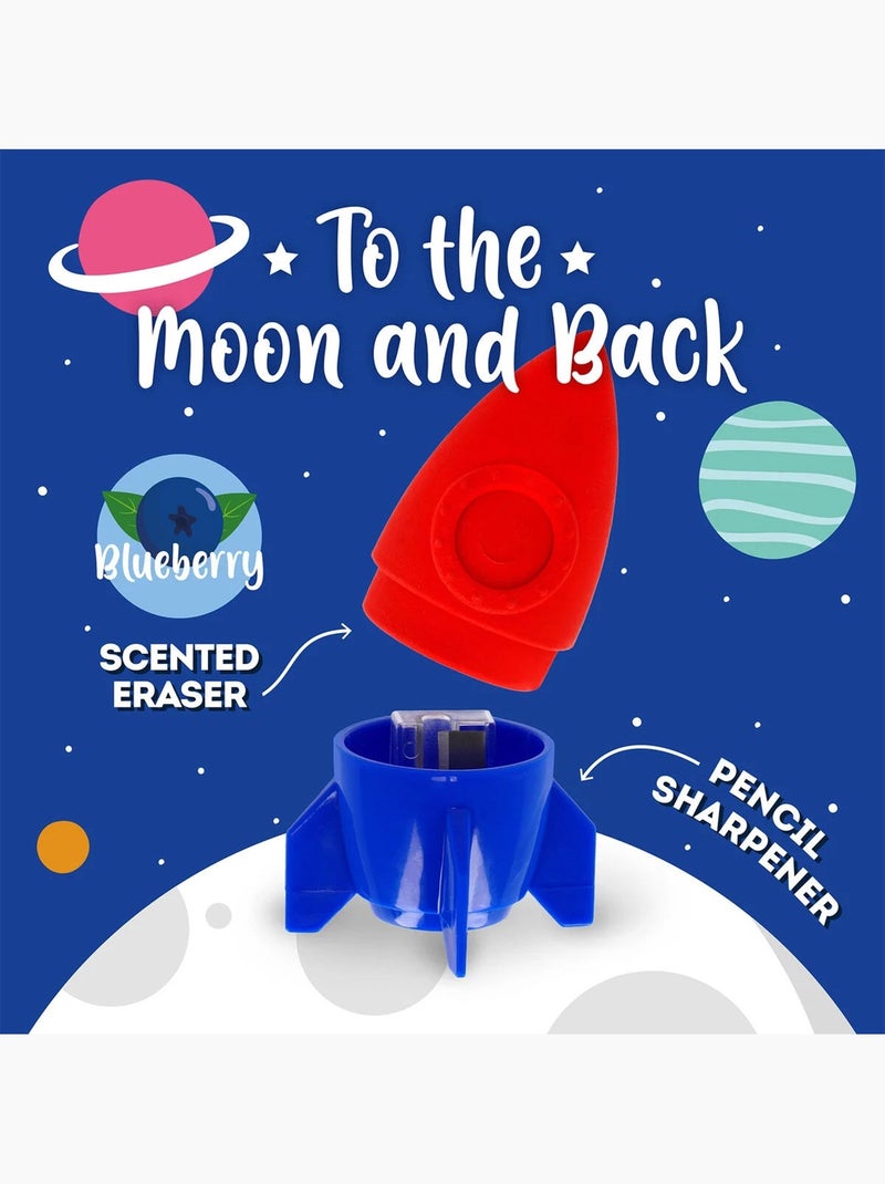 Taille-crayon avec gomme - To The Moon And Back Rouge - Kiabi