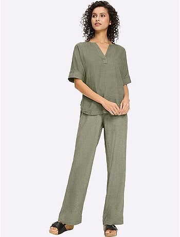 Tailleur pantalon 55% lin - taille standard - helline