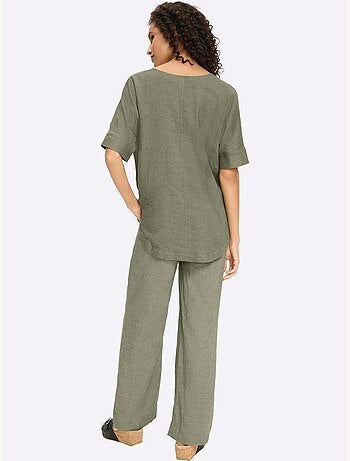 Tailleur pantalon 55% lin - taille standard - helline