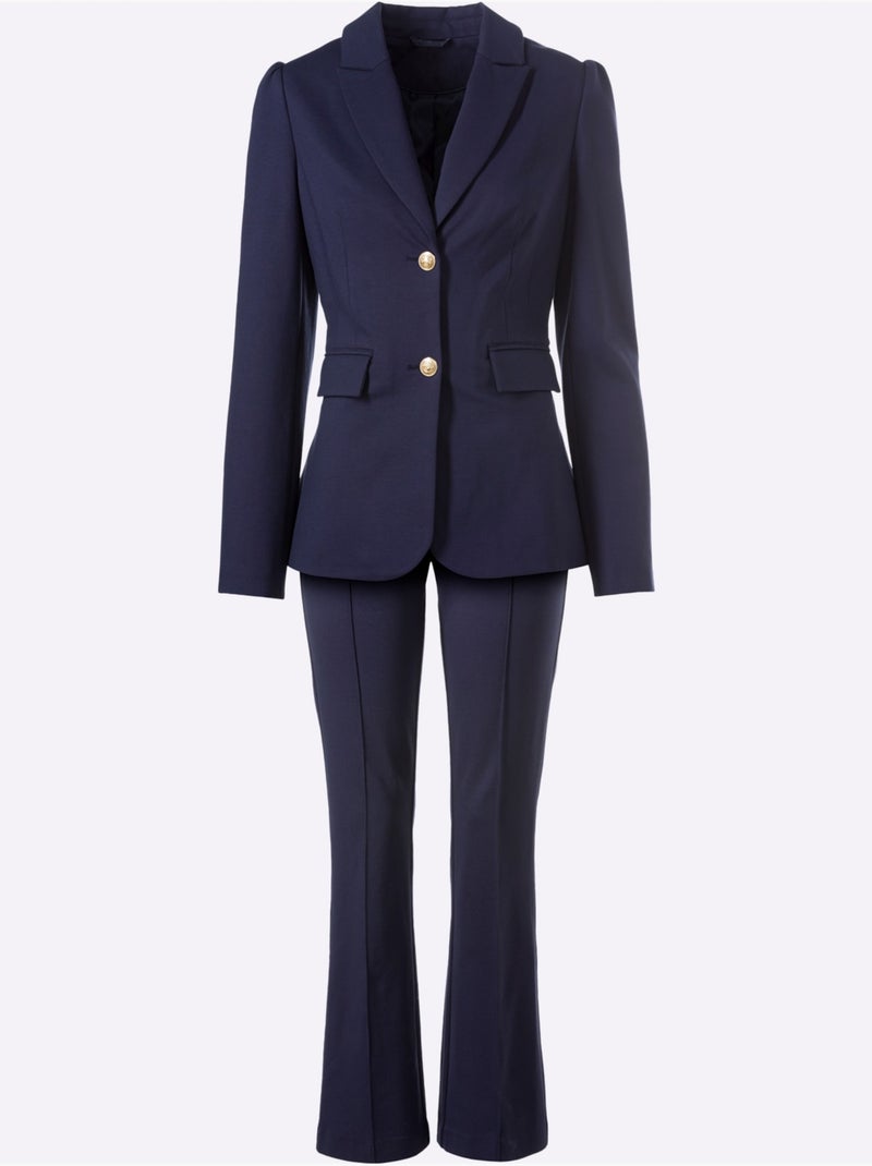 Tailleur Pantalon Boutons Fantaisie - Taille Standard - Helline Bleu marine - Kiabi