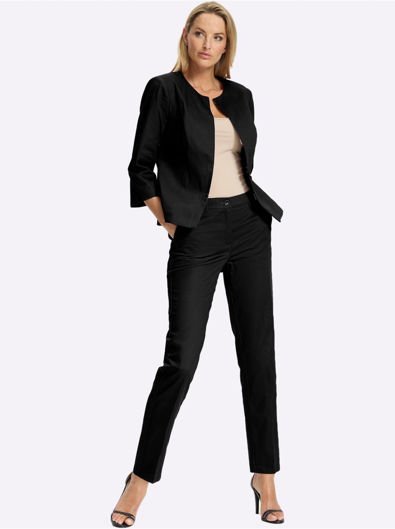 Tailleur Pantalon Forme Courte Tendance - Taille Standard - Helline Noir - Kiabi