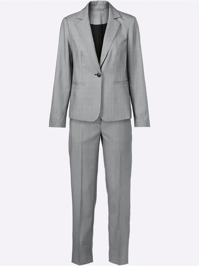 Tailleur Pantalon Intemporel Et Chic - Taille Standard - helline Noir Ecru - Kiabi