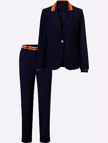 Tailleur Pantalon Joli Aspect Contrasté - Taille Standard - Helline