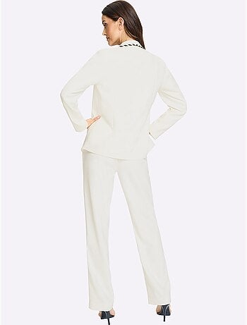 Tailleur Pantalon Joli Aspect Contrasté - Taille Standard - Helline