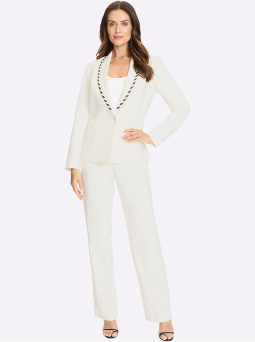 Tailleur Pantalon Joli Aspect Contrasté - Taille Standard - Helline - Kiabi Tailleur Pantalon Joli Aspect Contrasté - Taille Standard - Helline - Kiabi
