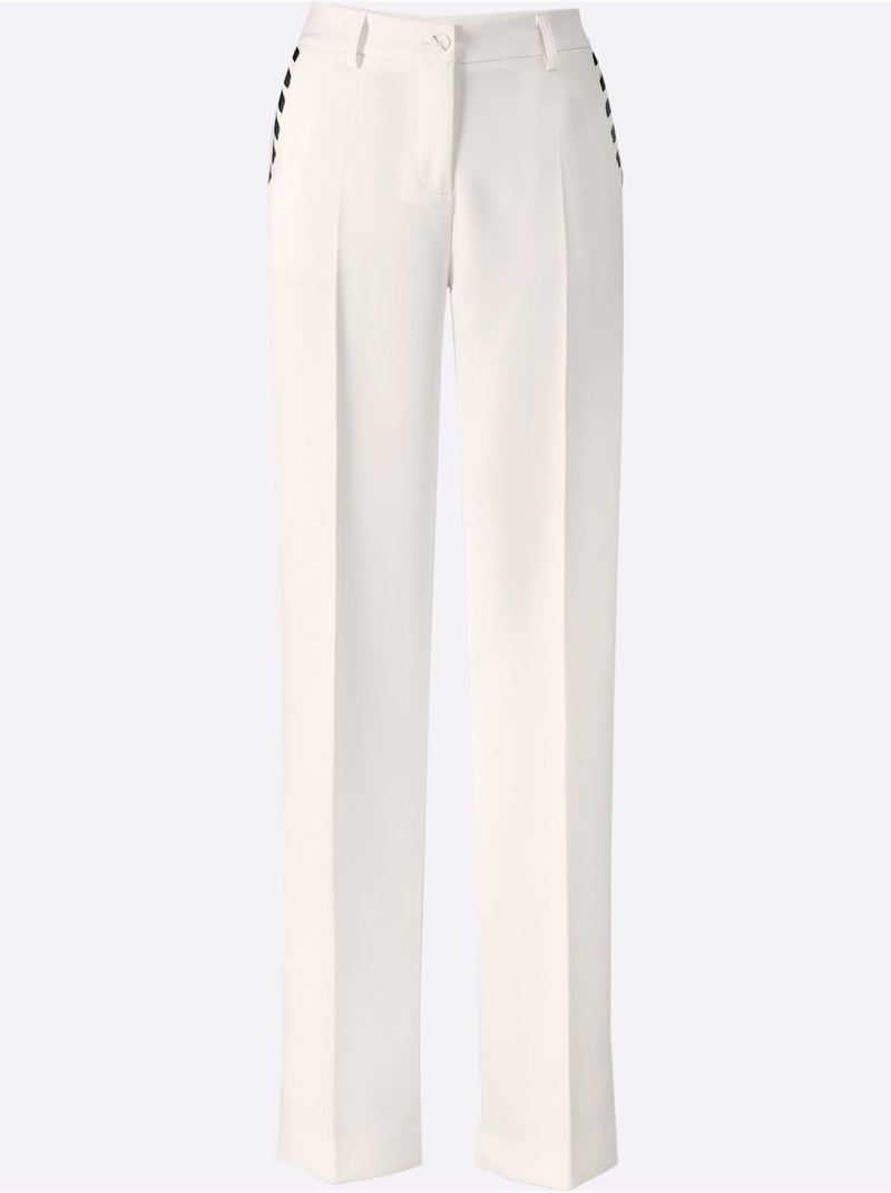Tailleur Pantalon Joli Aspect Contrasté - Taille Standard - Helline Ecru - Kiabi