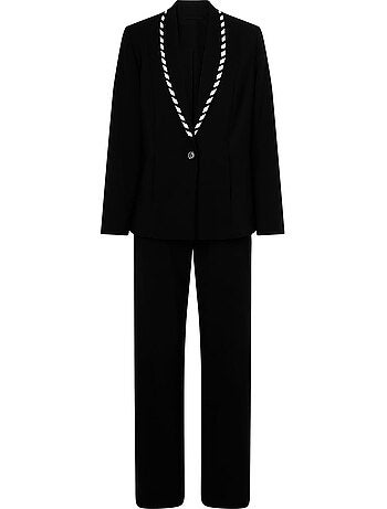 Tailleur Pantalon Joli Aspect Contrasté - Taille Standard - helline