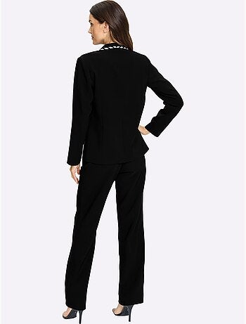 Tailleur Pantalon Joli Aspect Contrasté - Taille Standard - Helline