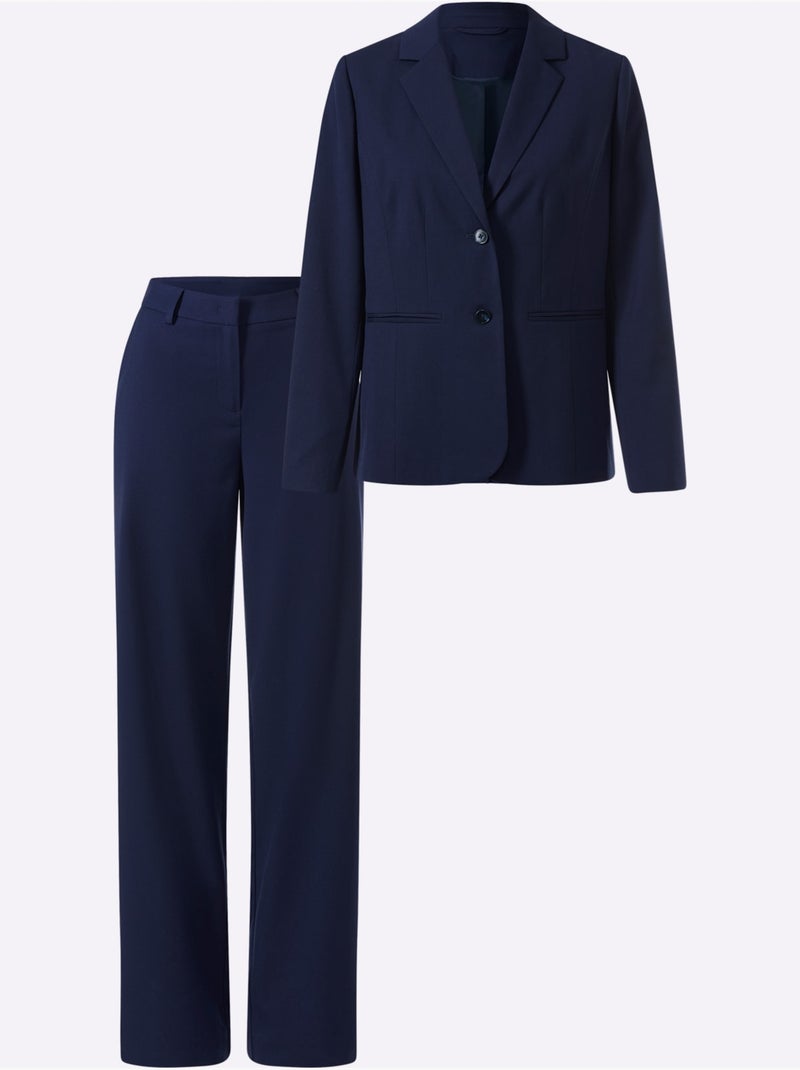 Tailleur pantalon modèle classique élégant - taille standard - helline Bleu marine - Kiabi