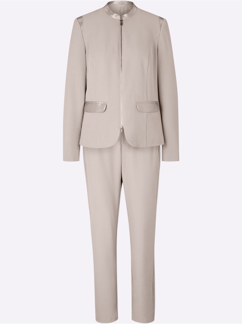 Tailleur Pantalon Qualité Tissée - Taille Standard - helline Gris clair - Kiabi