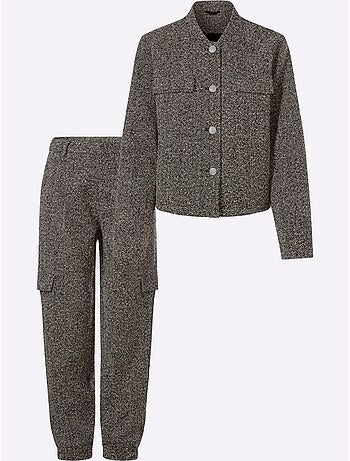 Tailleur Pantalon Style Poivre Et Sel Tendance - Taille Standard - Helline