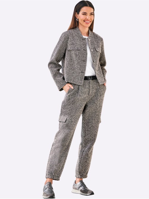 Tailleur Pantalon Style Poivre Et Sel Tendance - Taille Standard - Helline - Kiabi Tailleur Pantalon Style Poivre Et Sel Tendance - Taille Standard - Helline - Kiabi