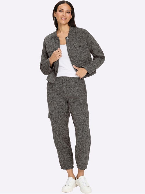 Tailleur Pantalon Style Poivre Et Sel Tendance - Taille Standard - Helline - Kiabi Tailleur Pantalon Style Poivre Et Sel Tendance - Taille Standard - Helline - Kiabi