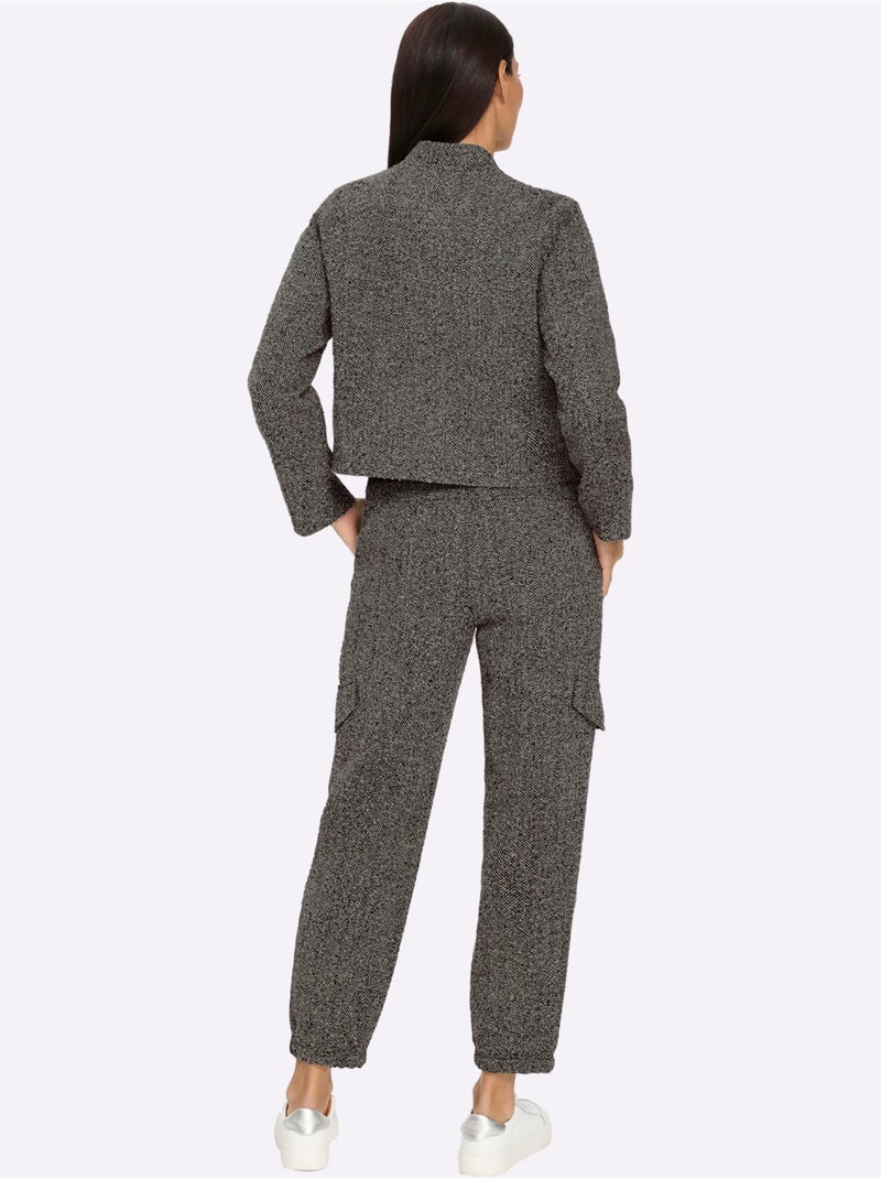 Tailleur Pantalon Style Poivre Et Sel Tendance - Taille Standard - Helline Noir Blanc - Kiabi