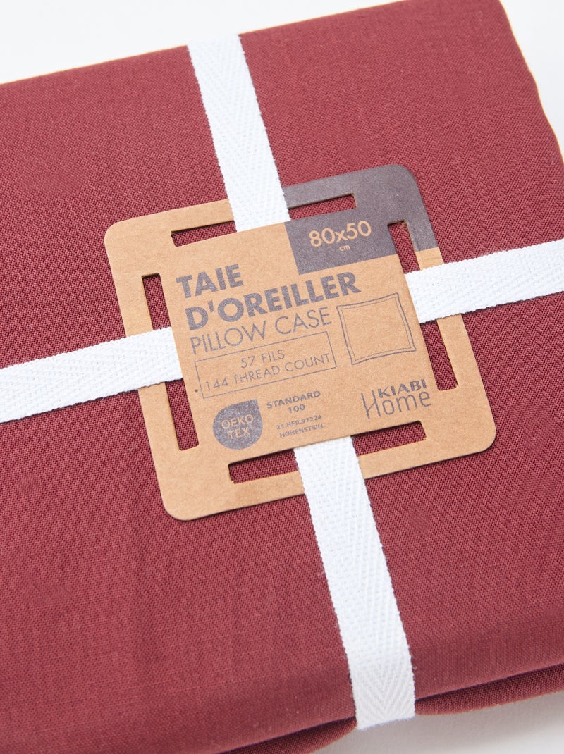 Taire d'oreiller unie - 50 x 80 cm environ Bordeaux - Kiabi