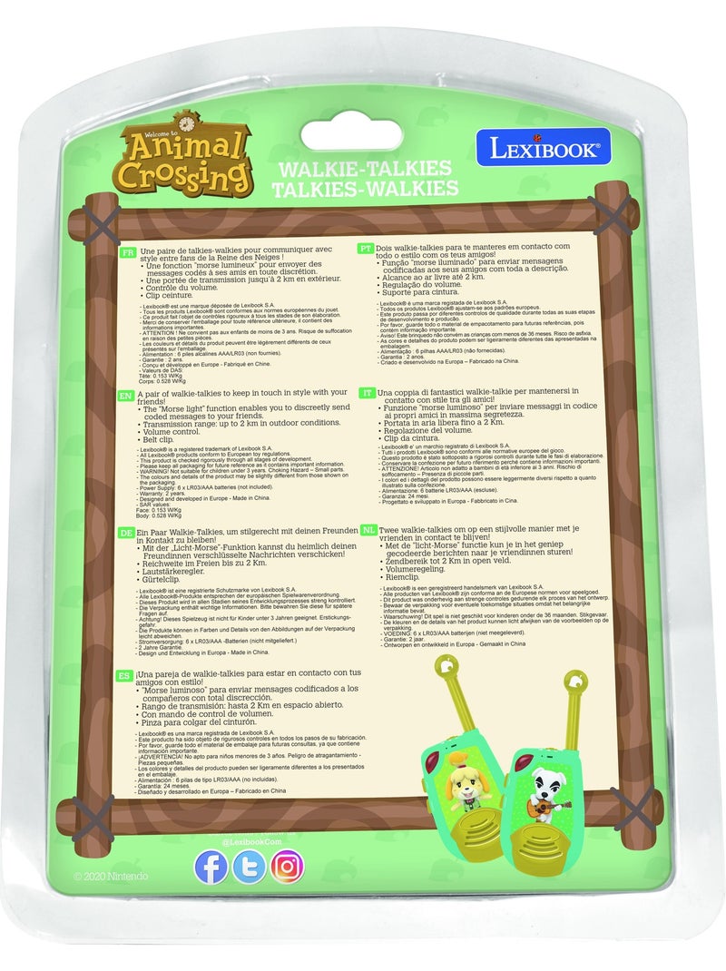 Talkie-walkies animal crossing portée 2km fonction morse N/A - Kiabi