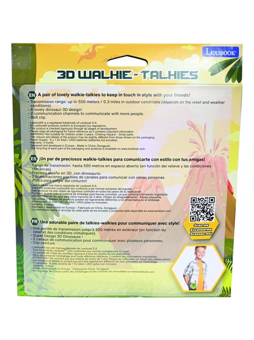 Talkies-walkies Dinosaures 3D - Kiabi
