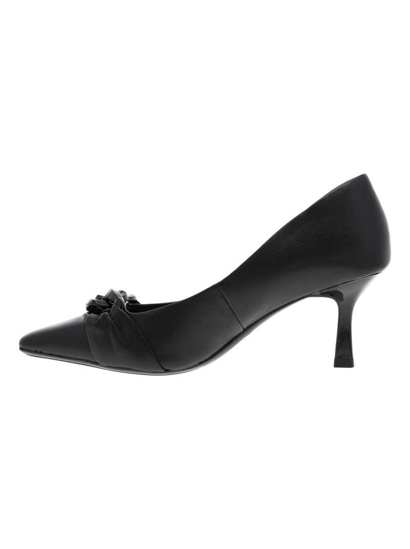 TAMARIS - Escarpins cuir talon aiguille Noir - Kiabi