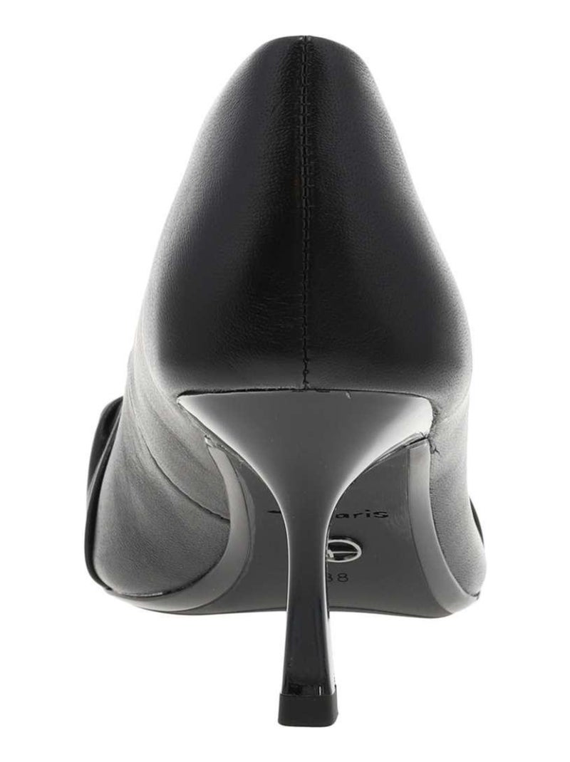 TAMARIS - Escarpins cuir talon aiguille Noir - Kiabi