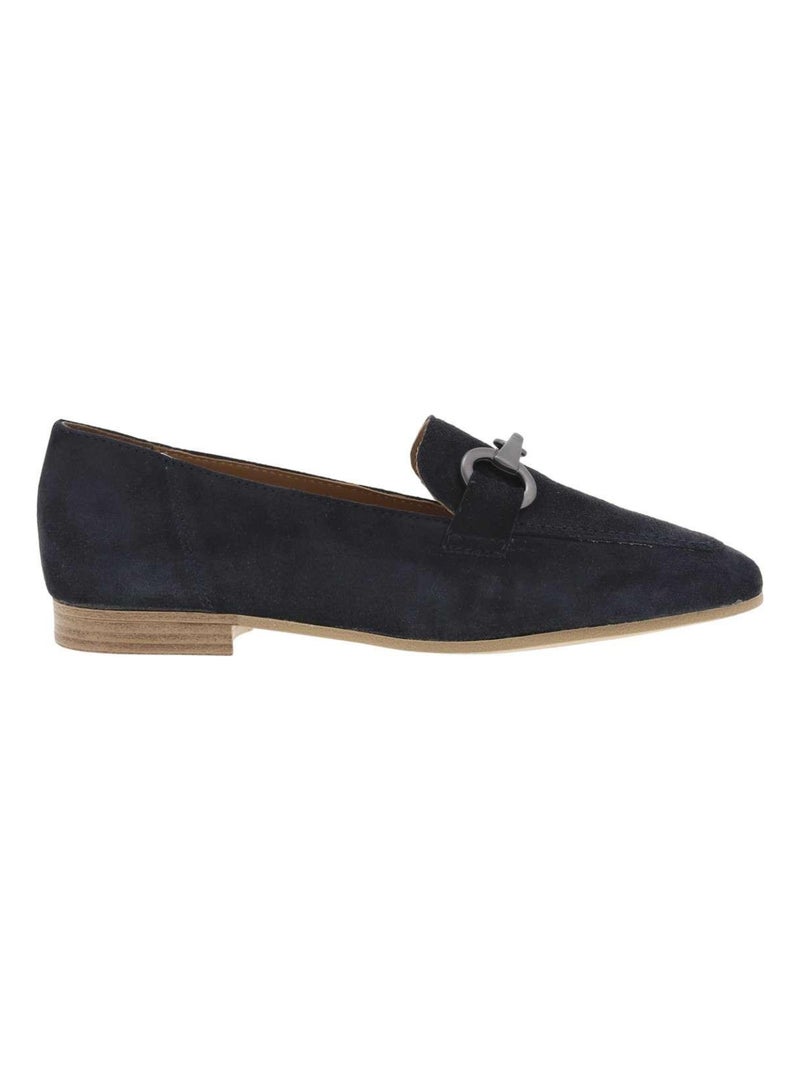 TAMARIS - Mocassins cuir de vachette Bleu marine - Kiabi