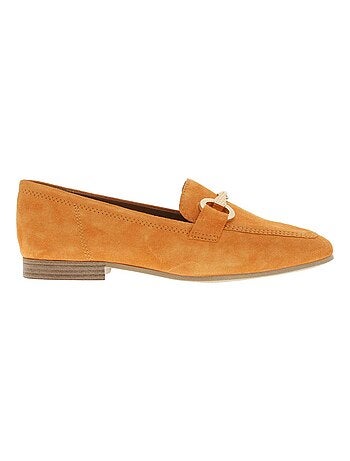 TAMARIS - Mocassins cuir nubuck talon plat