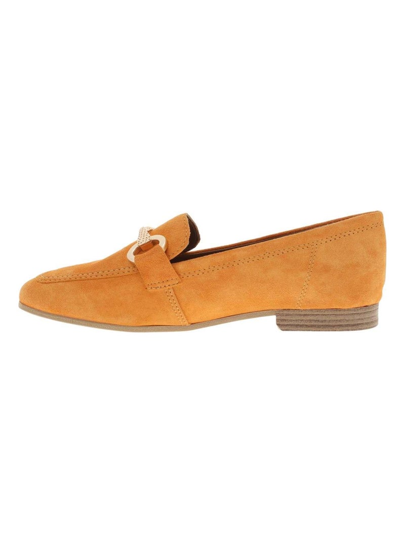 TAMARIS - Mocassins cuir nubuck talon plat Orange - Kiabi
