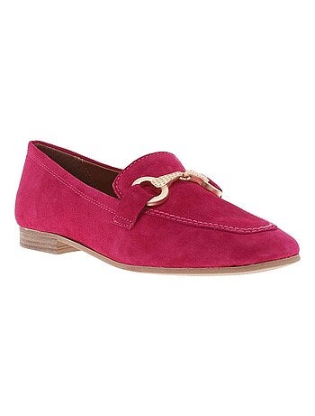 TAMARIS - Mocassins cuir nubuck talon plat